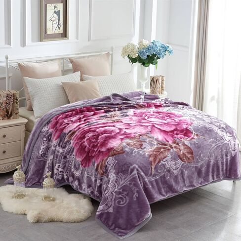 Korean Mink Fleece Blanket, 5 LB - 2 Ply Reversible 520GSM Silky Soft Plush Warm Blanket for Autumn Winter in Saudi Arabia