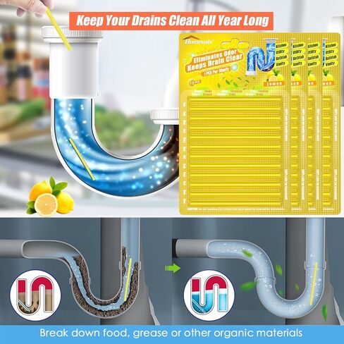 Drain Sticks Drain Stix Drainstix Drain Cleaner Sticks for Drains Drain Cleaner Sticks for Clogs Remover Eliminating Smelly Odor Sink Disposable Drain Stix As Seen On TV in Saudi Arabia