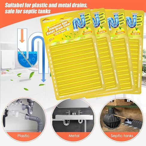 Drain Sticks Drain Stix Drainstix Drain Cleaner Sticks for Drains Drain Cleaner Sticks for Clogs Remover Eliminating Smelly Odor Sink Disposable Drain Stix As Seen On TV in Saudi Arabia