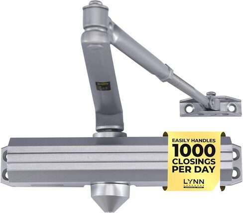LYNN HARDWARE Medium/Heavy Duty Commercial Door Closer - DC7016 Surface Mounted, Grade 1- ADA & UL 3 Hour Fire Rated, Adjustable Size 1-6 for entrances & Aluminum storefronts- US26D Aluminum in Saudi Arabia