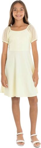 Speechless Girls' Short Sleeve Scuba Crepe Skater Party Dress in Kuwait