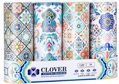 Car Tissue Holder with Facial Tissues Bulk,Travel Tissues, Round Tissue Box for Car, 4 Tubes Car Tissues with Lotion, Paper Towels Holder for car,Car tissues Cylinder in Kuwait