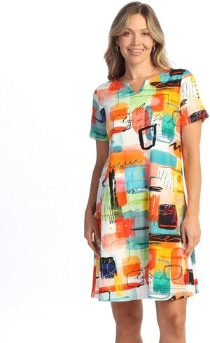 Jess & Jane Women's Cotton Spandex Dress Netch Dist Dress - KS4 in Kuwait