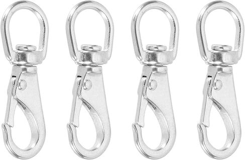 Meccanixity دوار العين الترباس السنانير Snap M6 ، شاق الشقوق نهاية العلم مقاطع 220 رطل الحمل لعلم القطب Pet Leash Leather Craft (Silver ، حزمة من 4) in Saudi Arabia