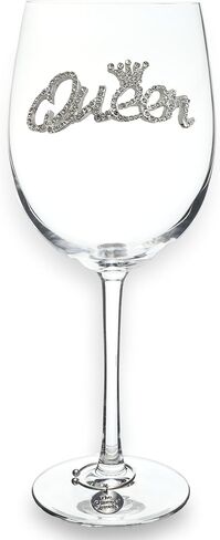 THE QUEENS' JEWELS Aurora Borealis Crown Jeweled Stemmed Wine Glass – Regal Crown Of Eye-Catching Sparkling Jewels, Hand-Decorated Glassware – Not Painted, Dazzling and Unique in Saudi Arabia