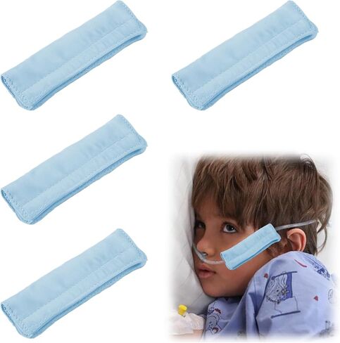 4 Pcs Nasal Oxygen Cannula Cover, Satin Silky Face and Ear Protectors for Oxygen Tubing Accessories, Nasal Cannulas for Oxygen Cover Cushions to Prevent Indentations Irritated Cheek Skin in Kuwait