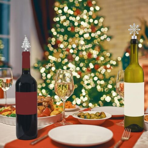 4 Pieces Snowflake Wine Stopper Decorative Christmas Wine Bottle Stopper for Keeping Wine Fresh Holiday Wedding Christmas Party Supplies (Novel Style) in Saudi Arabia