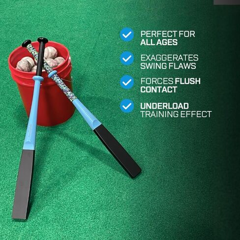 سبليت سوينغ - مدرب أرجوحة البيسبول والكرة اللينة 4 في 1 - مضرب مسطح، قبضة منفصلة، ​​نصف مضرب، أداة مساعدة الضرب تحت التحميل للتحكم في البرميل. تدريب البيسبول لجميع المستويات. يجعل الاتصال الصعب يشعر تلقائيًا. in Kuwait