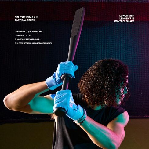 سبليت سوينغ - مدرب أرجوحة البيسبول والكرة اللينة 4 في 1 - مضرب مسطح، قبضة منفصلة، ​​نصف مضرب، أداة مساعدة الضرب تحت التحميل للتحكم في البرميل. تدريب البيسبول لجميع المستويات. يجعل الاتصال الصعب يشعر تلقائيًا. in Kuwait