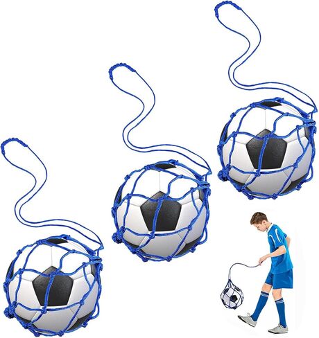 3 Packs Football Kick Trainer, Soccer Return Trainer Net Fits Ball Size 3, 4, 5, Hands-Free Football Kick Throw Solo Practice Training Aid, Adjustable Waist Belt Soccer Ball Trainer Net in Saudi Arabia
