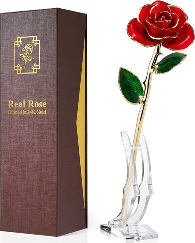 Gold Dipped Rose 24K - Forever Gift for Her,Perfect for Women,Girlfriend Gifts,Valentine’s Day,Birthday or Graduation Gifts - Red in Kuwait