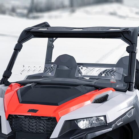 kemimoto 3-in-1 Front Flip Windshield متوافق مع Polaris General 1000 ، XP 1000 ، 4 1000 2016-2025 مكاسبات نافذة الزجاج الأمامي المقاوم للخدمة الشاقة UTV واضحة in Kuwait
