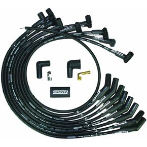Moroso 73718 Black Ultra 40 Spark Plug Wires, Fits Small Block Ford Engines 289-302, 90 Degree HEI Distributor Ends, 135 Degree Plug Ends