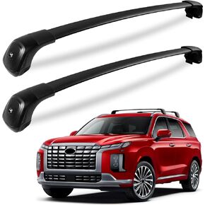 KINGGERI 220 رطل قضبان متقاطعة لسقف السقف تناسب Hyundai Palisade 2019 2020 2021 2022 2023 2024 SE SEL XRT الخط المحدود، شديدة التحمل مضادة للسرقة وقضبان ألومنيوم قابلة للقفل وحقيبة حمل البضائع in Kuwait