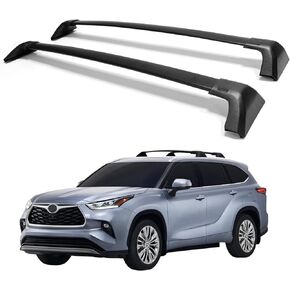 قضبان متقاطعة لسقف السيارة من Grandroad مناسبة لـ 2020 2021 2022 2023 Toyota Highlander XLE XSE Limited Platinum Hybrid، الألومنيوم على السطح حامل حقيبة البضائع الأمتعة Kayak CrossBars (مع القضبان) in Kuwait