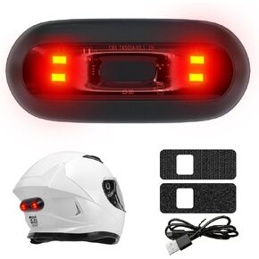 JAGASOL Bike Helmet LED Tail Light, Motorcycle Helmet LED Tail Light, Night Riding Safety Warning Light, Rechargeable Battery & IPX6 Waterproof