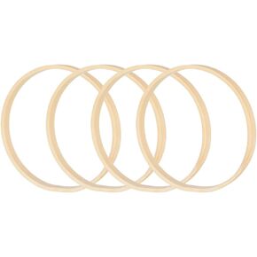 طوق باتيكل من الخيزران مقاس 10 بوصات، 10 قطع من حلقات حرفية خشبية على شكل زهور من أجل صائد الأحلام DIY ديكور إكليل الزفاف وديكورات الحائط المعلقة