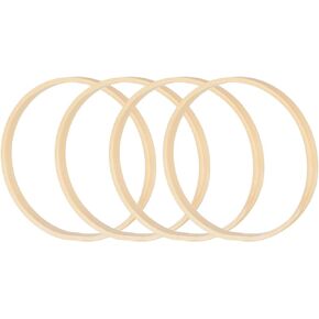 PATIKIL 4 Inch Bamboo Macrame Hoop, 10Pcs Wood Floral Hoop Craft Rings for DIY Craft Dream Catcher Wedding Wreath Decor Wall Hanging Decorations