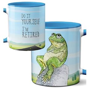 Retired Frog Mug by Pithitude - One Single 11oz. Blue Cup