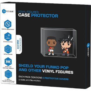 AMTAKK Pop Protectors Sleeve Case Compatible with Funko - 2 Pack Pop! Vinyl Figures 0.5mm UV and Scratch Resistant (5 Count)