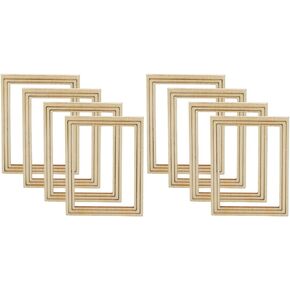 LOGOFUN 8 Pcs Dollhouse Wooden Photo Frame 1:12 Scale Miniature Picture Frame Model DIY Furniture Accessories Decorations