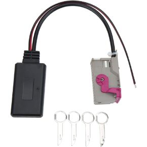 Wireless Bluetooth Module Music Adapter Qiilu Car Bluetooth5.0 Wireless Module 32pin AUX in Adapter Replacement for A3 A4 A6 A8 RNS E Navigation