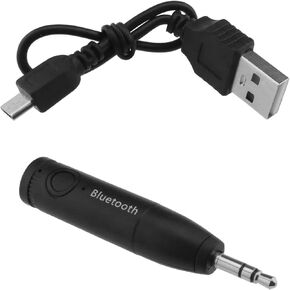 Micro Traders 3.5mm Bluetooth Audio Receiver with USB Charging Cable Aux Bluetooth Adapter Mini Wireless Audio Adapter Accessories for Smartphone Laptop Tablets