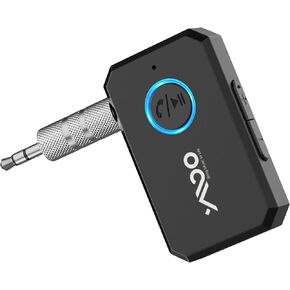 محول YMOO بلوتوث 5.2 Aux للسيارة، مقبس 3.5 ملم مستقبل صوت لاسلكي مع ميكروفون، يدعم إيقاظ Siri/Google الأوامر الصوتية، اتصال مزدوج، للسيارة/مكبر الصوت/الموسيقى الخارجية/ستيريو المنزل in Kuwait