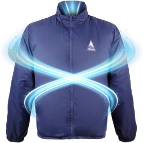 Alphacool 5V Cooling Fan Jacket-Heat Reducing Outdoor Activity Jacket for Unisex-Battery Operated Cooling Jacket in Navy Blue