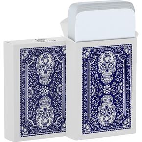 Metaphoracle Blank Playing Cards with Back Design (2 Boxes of Cards / 60 Cards per Box) - Create Your Own Deck of Cards - 2.4 inches x 3.4 inches / 320 GSM Art Paper/Skull Design (Blue)