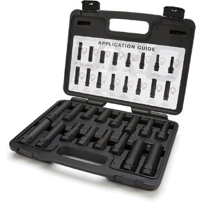 Steelman Pro - 78537 16-Piece Locking Lug Nut Master Key Set for Auto Mechanics Variety of Spline Star and Hex Style Keys Thin-Walled/Extra-Long Lug Keys to Prevent Damage to Wheels Double-Hex Heads