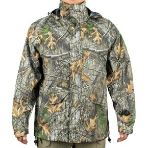 LOOGU Mens Rain Jacket Lightweight, Camo Rain Gear for Men Waterproof, Windproof Rain Coats with Hood