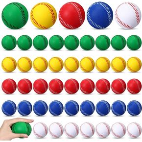 Jenaai 50 Pcs 9 Inch Soft Foam Baseball Practice Baseballs League Recreational Soft Foam Baseballs Practice Hitting Ball Colored Training Ball for Players Baseball Training Balls for Kids Adults