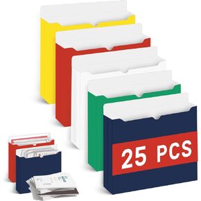Zzrywuty 2-Inch Expandable File Folder Letter Size for Documents, Heavy Duty File Jackets, Multi Colored Expanding File Folders for School, Office, Business (25 Pack)