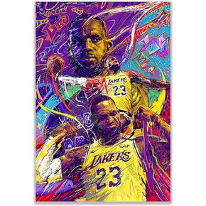 bzcpc Basketball Stars LeBron James Kobe Bryant Stephen Curry Poster Canvas Art Bedroom Wall Decor Kids Room Decor Inspirational Gift (Kobe)