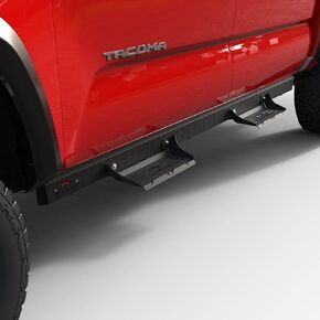 لوحات تشغيل CLAMBER لسيارة Toyota Tacoma ذات الكابينة المزدوجة 2005-2023 مع 4 أبواب كاملة الحجم، وخطوات جانبية لكابينة الطاقم المزدوجة/الطاقم مقاس 6.3 بوصة، وقضبان Nerf معدنية شديدة التحمل