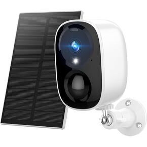 HAWKRAY Solar Security Cameras Outdoor, 2K Battery Powered WiFi Bluetooth Surveillance Wireless Outdoor Cameras for Home Security System, Night Vision, Motion Detection, 2-Way-Talk, IP65 Weatherproof