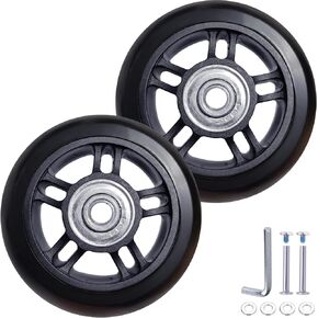 Tobeso-Nuoze Luggage Replacement Wheels 2 3/4 inch Wear-Resistant Suitcase Replacement Wheels Rubber Swivel Caster Wheels Repair Kits 2 Wheels (70mm*22mm)