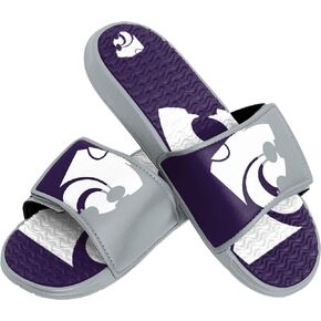 FOCO Kansas State Wildcats NCAA Mens Colorblock Big Logo Gel Slides - L