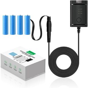 Lenink Adjustable AC Power Supply Adapter for 2 AA 3 AA 4 AA Batteries, AA Battery Replacement Adapter for LED Lights, Decorations (Black)