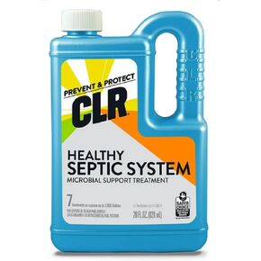 CLR Healthy Septic System, Microbial Support Treatment, 28 Ounce Bottle,Light Blue