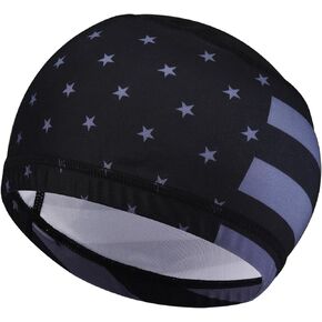 1Pcs Skull Cap Helmet Liner Hard Hat Liner Running Beanie Head Wrap Bicycle Football Sweat Wicking Cycling Caps for Men Women,1pcs Black