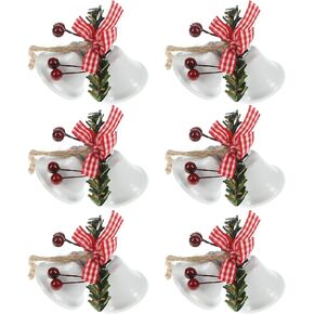 Tinsow 6 Pcs Red Christmas Bells, Tree Hanging Ornament Metal Jingle Bells for Christmas Holiday Decoration (6, Gold)