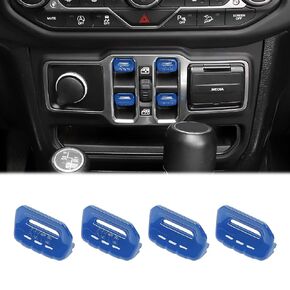 CheroCar for Jeep JL Window Switch Button Cover Trim Interior Accessories for Jeep Wrangler JL JLU Gladiator JT 2018-2021 (Red)