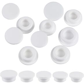 GORGECRAFT 10Pcs 5 Sizes Hole Plug White Silicone Bottle Stopper Replacement Tube Seal Plug 22-29mm Inner Diameter Round Soft Flexible Reusable Waterproof End Covers for Bottles Pipes Pots