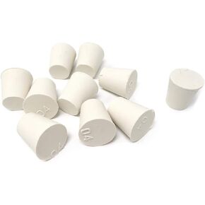 Honbay 10PCS 4# Tapered White Solid Rubber Stopper Rubber Plug, 26x19x28mm