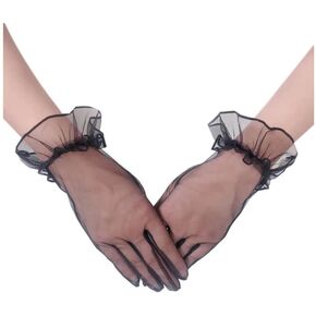 bmactosh Women's Tulle Tea Party Gloves Prom Evening Party Accessories Short Bridal Wedding Gloves