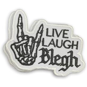 HOSALA (Pack of 2Pcs) Live Laugh Blegh Embroidered Patch, Inpsirational Motivational Gifts, Heavy Metal Applique Patch, Death Metal Decorations, Metalcore Embroidered Iron-on Patch- 3.5 Inch
