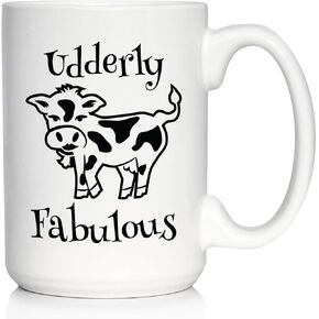 Bevvee Udderly Fabulous Ceramic Coffee Mug for Cow Gifts - 11 oz in Saudi Arabia