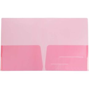 JAM PAPER Plastic Light Weight Flexible Two Pocket Presentation Folders - Clear - 12/Pack